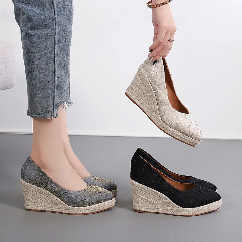 8cm Größe 34-42 Atmungsaktive  – Wedge Espadrille Women Bewertung und Preis