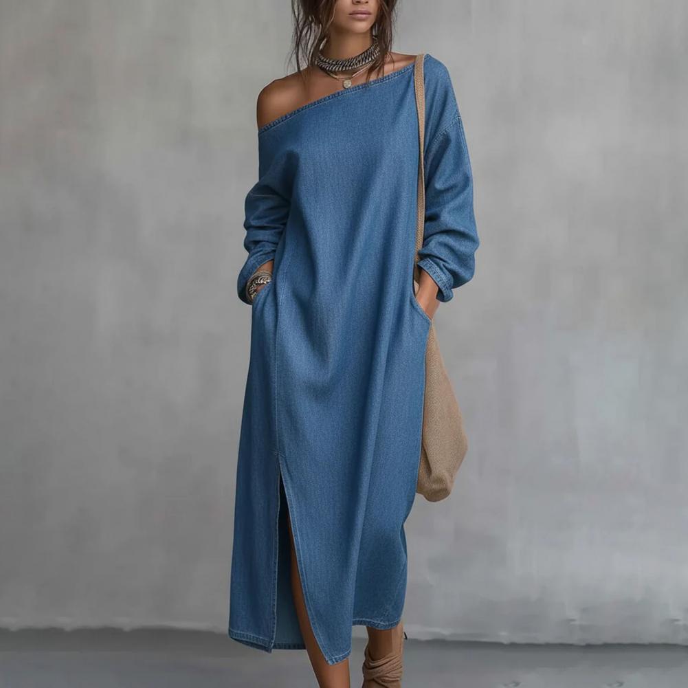 Damen Ein-Schulter-Langarm-Max – Linen Dress Wrap Bewertung und Preis