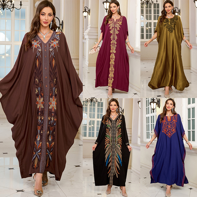 Damen Bestickte Lange Kaftane  – Cover Up Kaftan Bewertung und Preis
